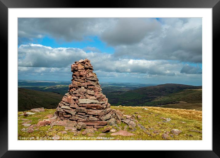 View North from Fan Nedd Brecon Beacons Framed Mounted Print by Nick Jenkins
