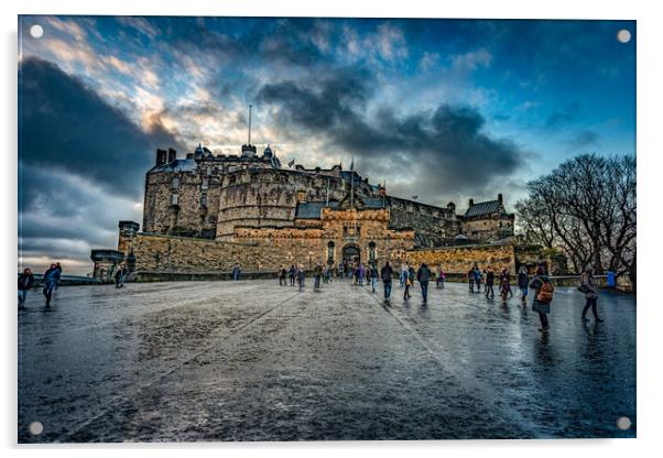Edinburgh Castle Acrylic by Alan Sinclair