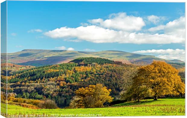 The Myarth Hill and Black Mountains Brecon Beacons Canvas Print by Nick Jenkins