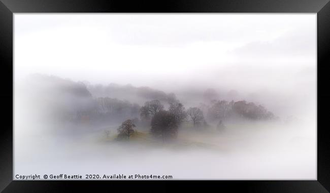Trees in the mist, The lake district Framed Print by Geoff Beattie