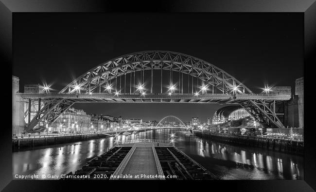 Newcastle Bridges Framed Print by Gary Clarricoates