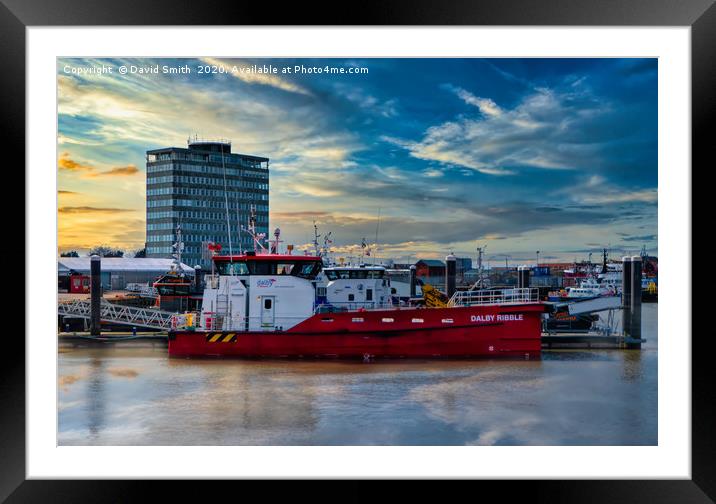 Boat In Grimsby Dock Framed Mounted Print by David Smith