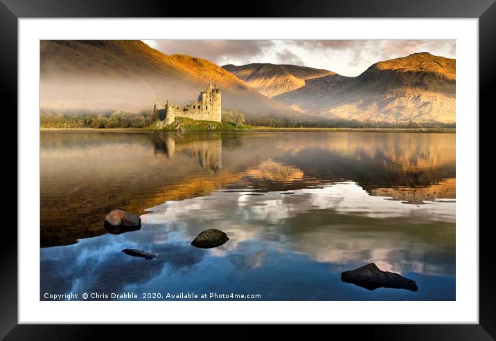 Kilchurn Castle at dawn Framed Mounted Print by Chris Drabble