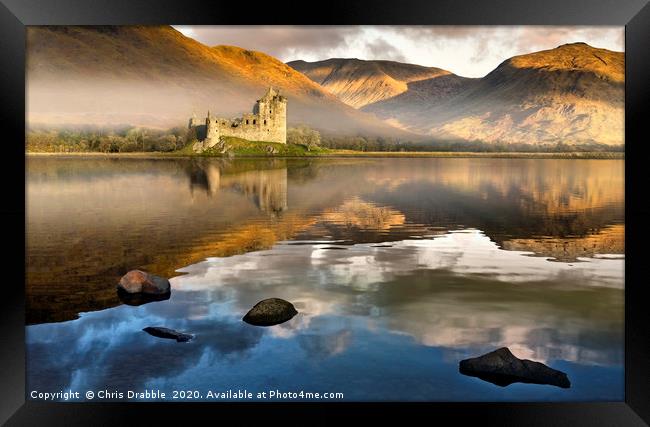 Kilchurn Castle at dawn Framed Print by Chris Drabble