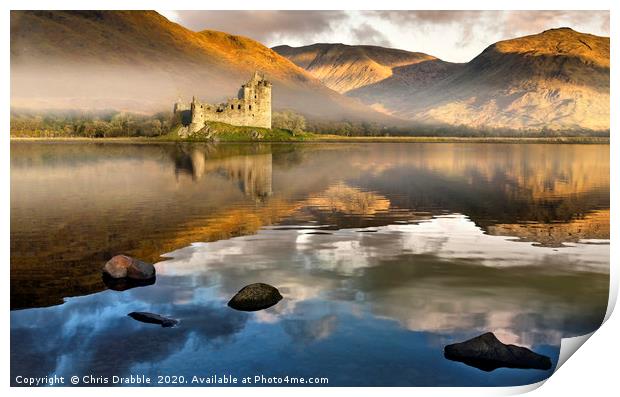 Kilchurn Castle at dawn Print by Chris Drabble