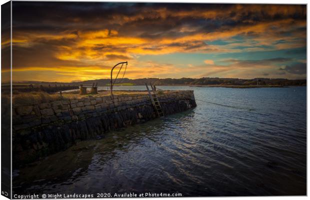 Newtown Quay Sunset Canvas Print by Wight Landscapes