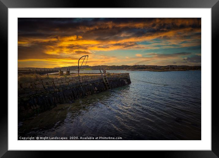 Newtown Quay Sunset Framed Mounted Print by Wight Landscapes