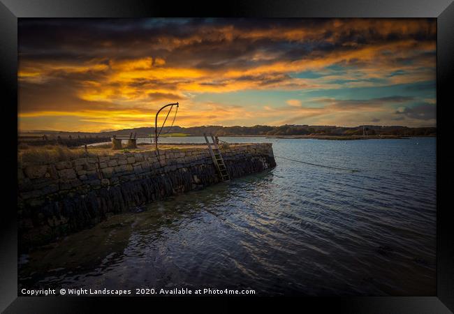 Newtown Quay Sunset Framed Print by Wight Landscapes