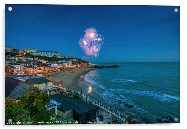Ventnor at Night Acrylic by Wight Landscapes
