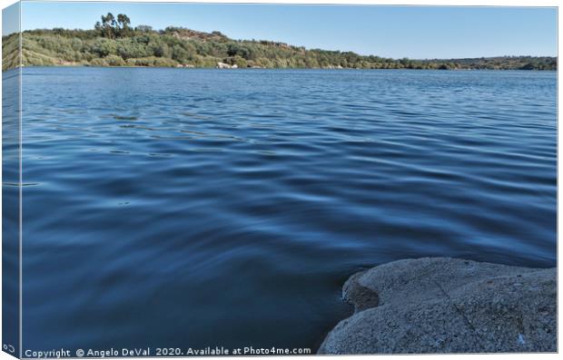 Calmness in Povoa e Meadas Dam Canvas Print by Angelo DeVal