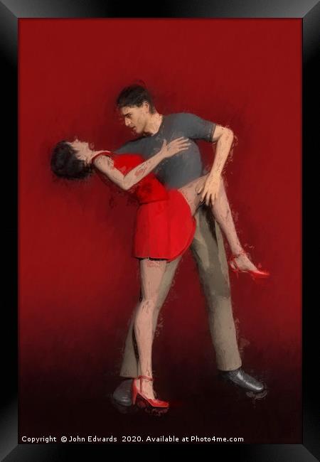 Rhythmic Romance Framed Print by John Edwards