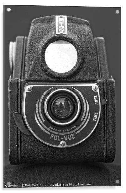 Ensign Ful-Vue Vintage Black and White Camera Acrylic by Rob Cole
