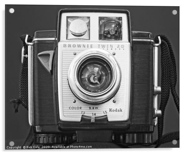 Kodak Twin 20 Vintage Black and White Camera Acrylic by Rob Cole