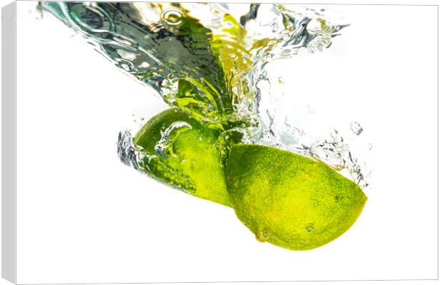 Lime Splash Canvas Print by Gareth Williams