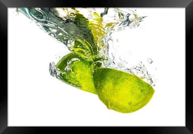 Lime Splash Framed Print by Gareth Williams