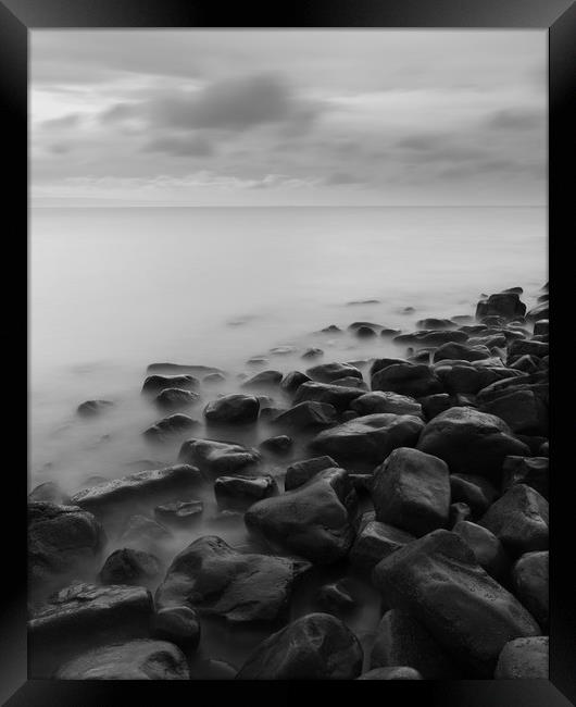 Black Rocks Seascape Framed Print by Gareth Williams
