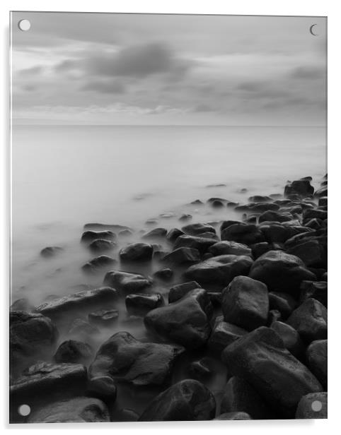 Black Rocks Seascape Acrylic by Gareth Williams
