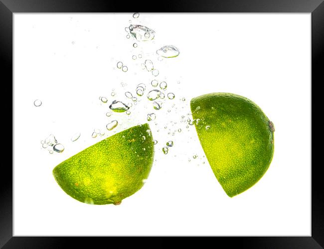 Food Lime Splash Framed Print by Gareth Williams
