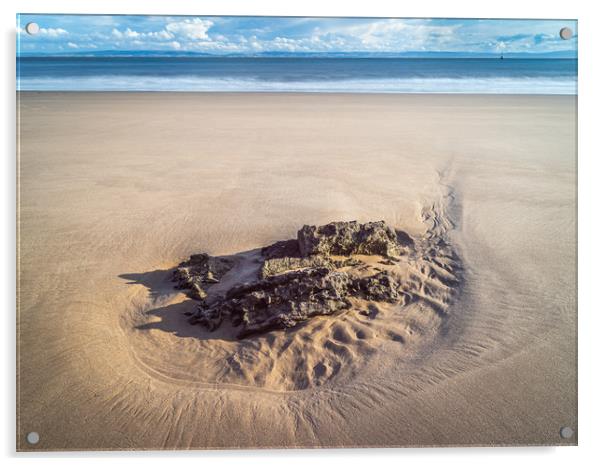 Rock on the Beach Acrylic by Gareth Williams