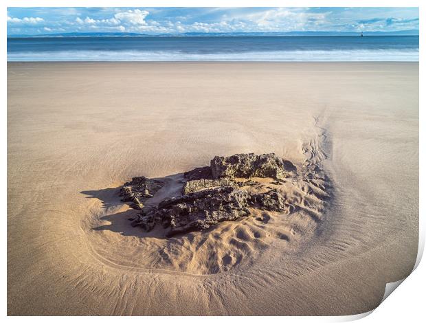 Rock on the Beach Print by Gareth Williams