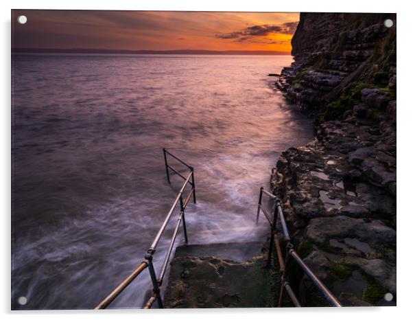Steps into the sea Acrylic by Gareth Williams
