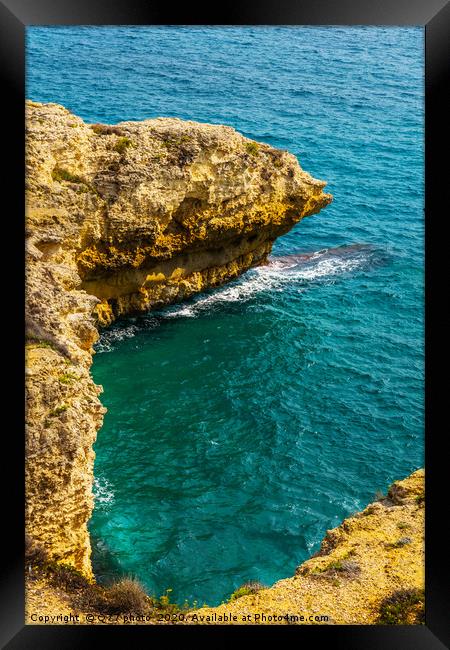 high cliff above the sea, summer sea background, m Framed Print by Q77 photo