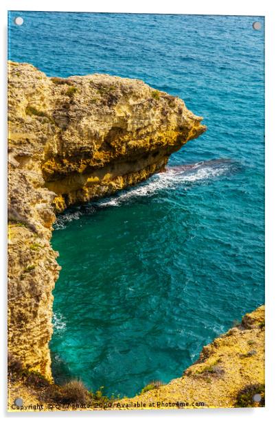 high cliff above the sea, summer sea background, m Acrylic by Q77 photo