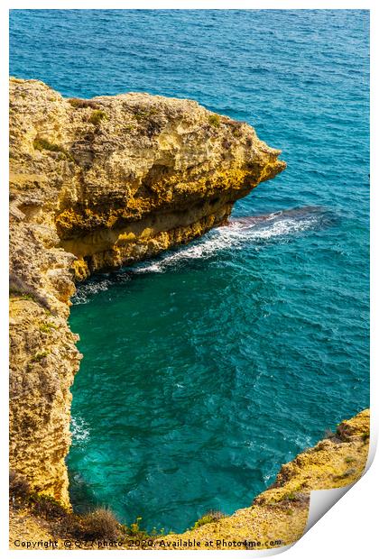 high cliff above the sea, summer sea background, m Print by Q77 photo