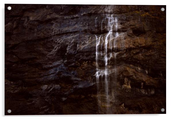 Staubbach Waterfall Acrylic by Svetlana Sewell