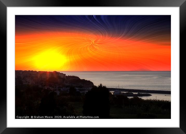 Twirl effect Tropea sunset Framed Mounted Print by Graham Moore