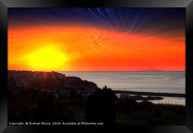 Twirl effect Tropea sunset Framed Print by Graham Moore