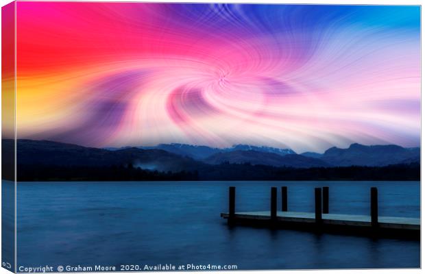Windermere sunset twirl effect Canvas Print by Graham Moore