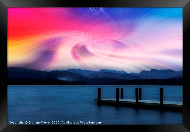 Windermere sunset twirl effect Framed Print by Graham Moore