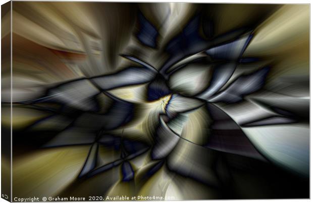 Abstract twirl effect in blue and yellow Canvas Print by Graham Moore