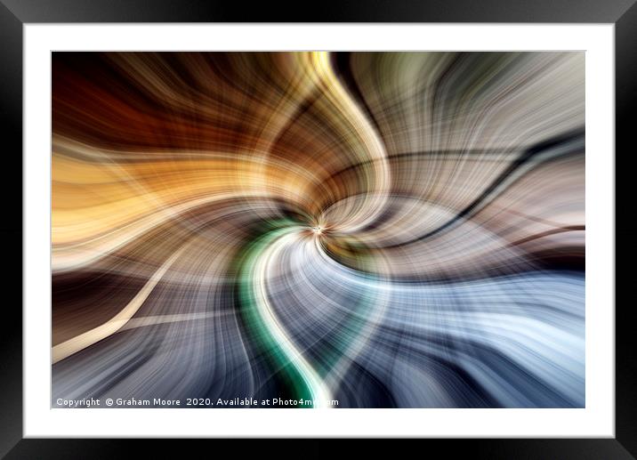 Abstract twirl effect from building interior Framed Mounted Print by Graham Moore