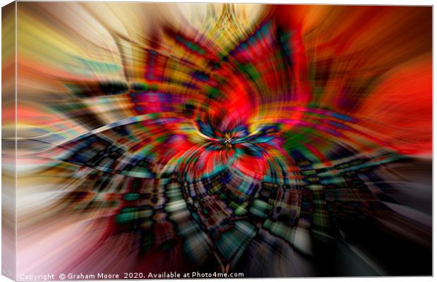 Abstract twirl effect in red Canvas Print by Graham Moore