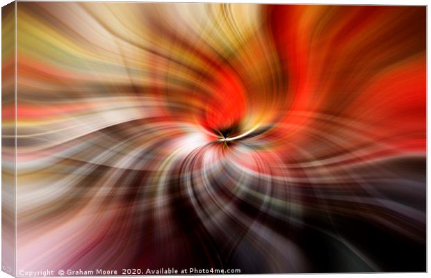 Abstract twirl effect in red and yellow Canvas Print by Graham Moore