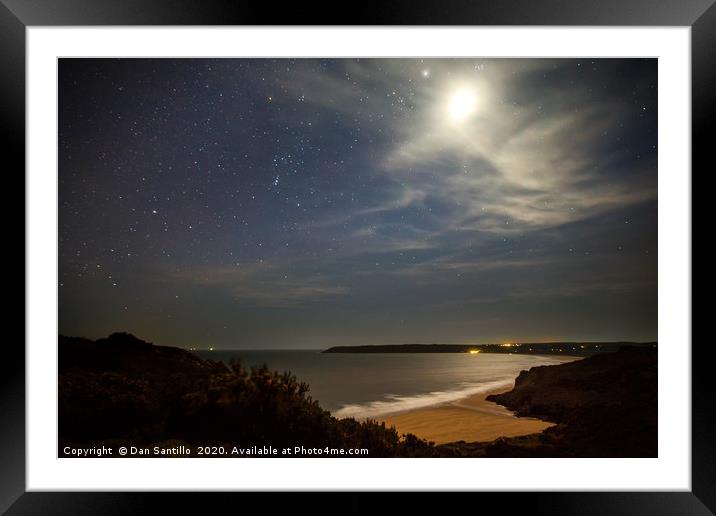 Tor Bay and Oxwich Bay from Penmaen Burrows, Gower Framed Mounted Print by Dan Santillo