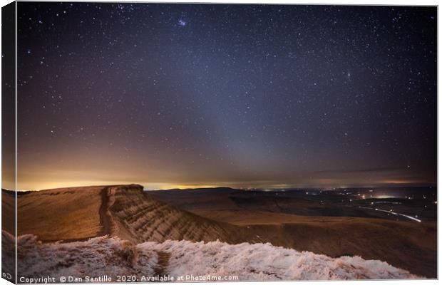 Zodiacal Light over Corn Du in the Brecon Beacons  Canvas Print by Dan Santillo