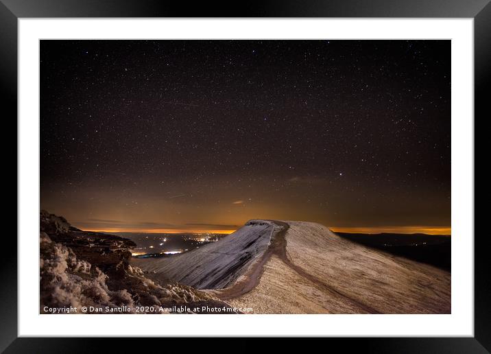 Pen y Fan at night in the Brecon Beacons National  Framed Mounted Print by Dan Santillo