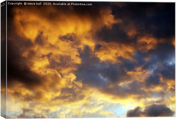 Sunset clouds Canvas Print by steve ball
