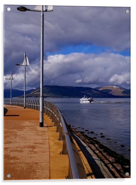 Ferry on the Clyde Acrylic by Martin Smith