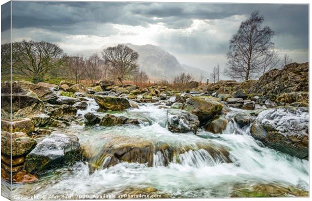 Lake District Winter on the Cumbria Way Canvas Print by Alan Barr