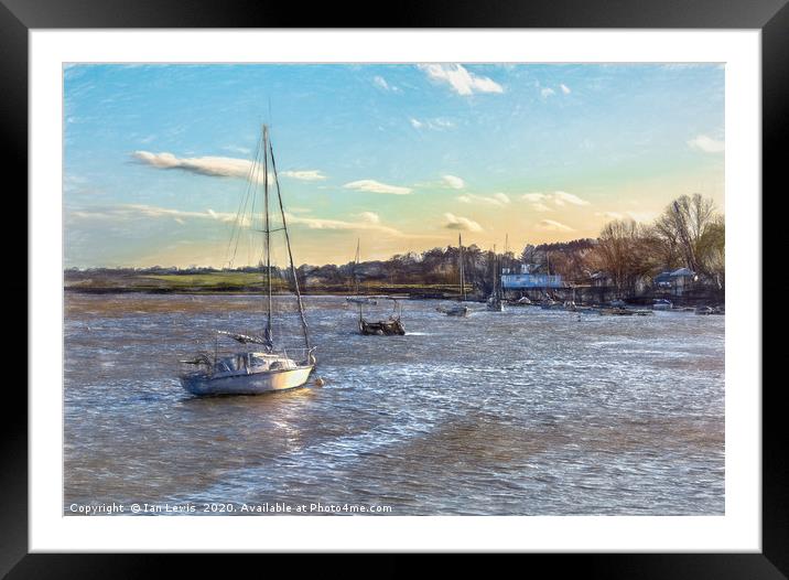 Late Afternoon On The Deben Framed Mounted Print by Ian Lewis