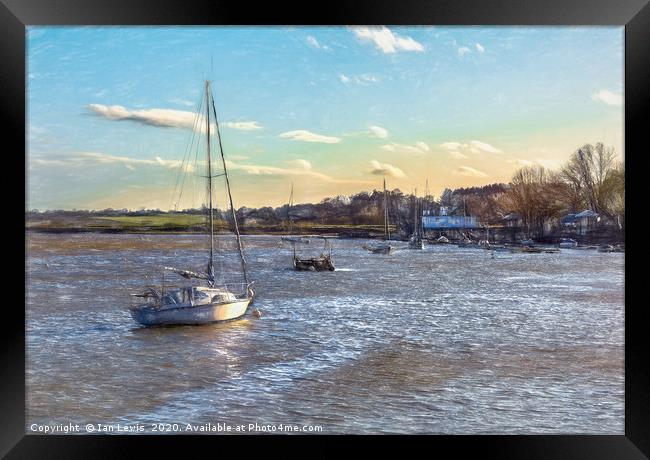 Late Afternoon On The Deben Framed Print by Ian Lewis