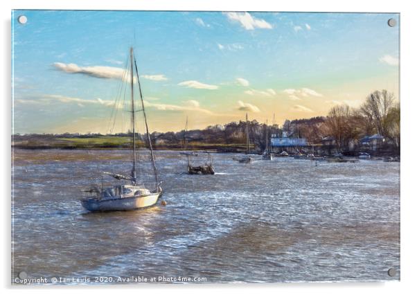 Late Afternoon On The Deben Acrylic by Ian Lewis