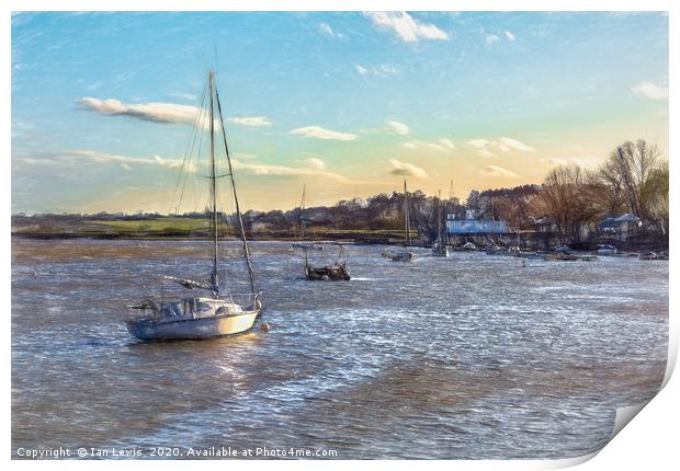 Late Afternoon On The Deben Print by Ian Lewis