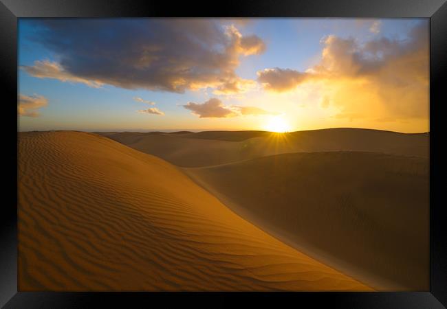 Desert Sunset Framed Print by Jordan Jelev