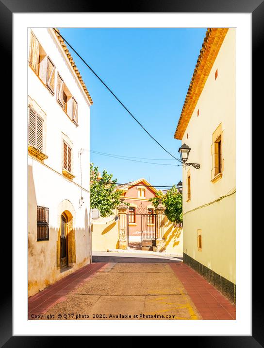 beautiful, picturesque street, narrow road, colorf Framed Mounted Print by Q77 photo