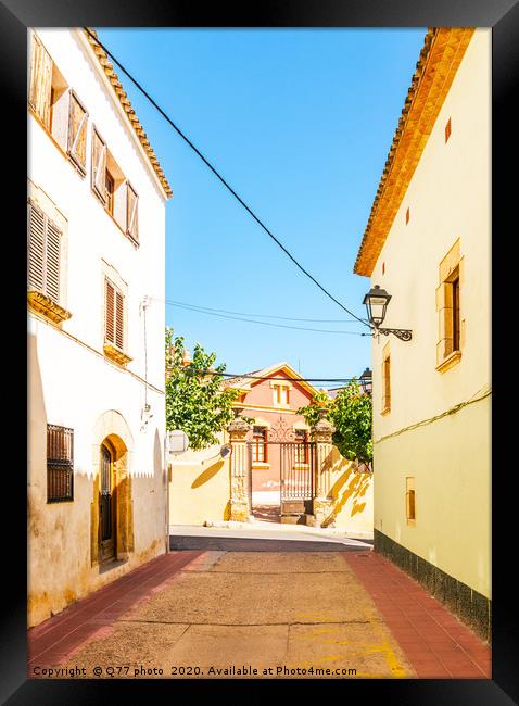 beautiful, picturesque street, narrow road, colorf Framed Print by Q77 photo